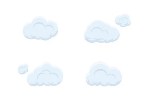 Cloud vector isolated on white background ep214 Stock Illustration