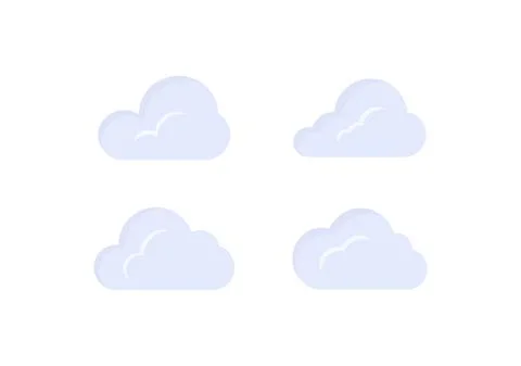 Cloud vector isolated on white background ep222 Stock Illustration