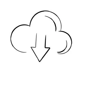 Cloud vector line icon on white background. Suitable for databases for infograph 스톡 일러스트