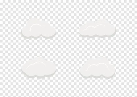 Cloud vectors isolated on transparency background ep90 Stock Illustration