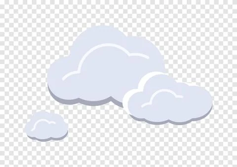 Cloud vectors isolated on transparency background ep100 Illustrazione stock