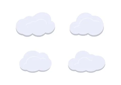 Cloud vectors isolated on white background ep94 Stock Illustration