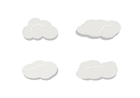Cloud vectors isolated on white background ep86 Stock Illustration