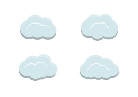 Cloud vectors isolated on white background ep98 Stock Illustration
