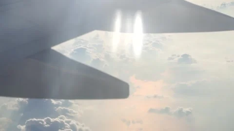 Cloud Video Seen From Inside The Plane Video stock 243789704