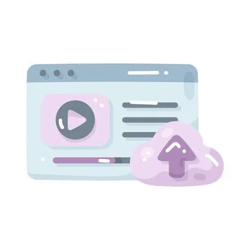 Cloud video upload Stock Illustration