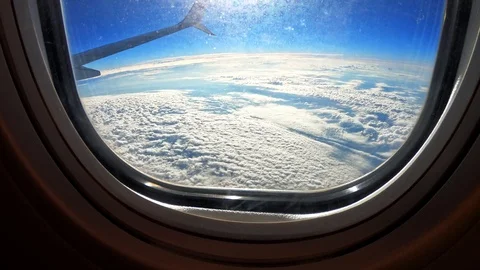 Cloud view from airplane window [4K60p] Stock-Footage 127133125