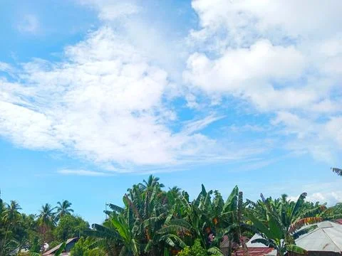 Cloud view during the day in the village Stock Photos