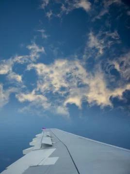 Cloud view from Wing of Airplane Stock Photos