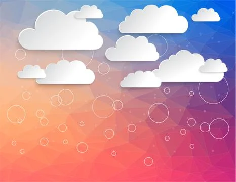 Cloud virtual storage with modern triangle pattern Illustrazione stock