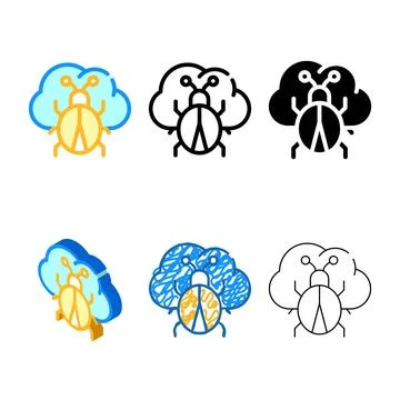 Cloud virus color icon forms vector symbol 스톡 일러스트