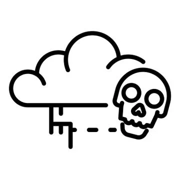 Cloud virus detection icon, outline style イラスト素材