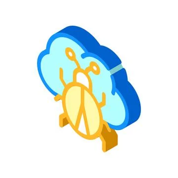 Cloud virus isometric icon vector symbol illustration Illustrazione stock