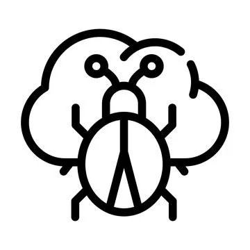 Cloud virus line icon vector symbol illustration イラスト素材