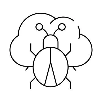 Cloud virus line icon vector symbol illustration イラスト素材