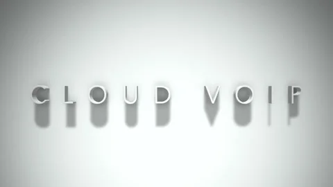 Cloud voip 3D title animation with shadows on a white background Stock Footage 297216116