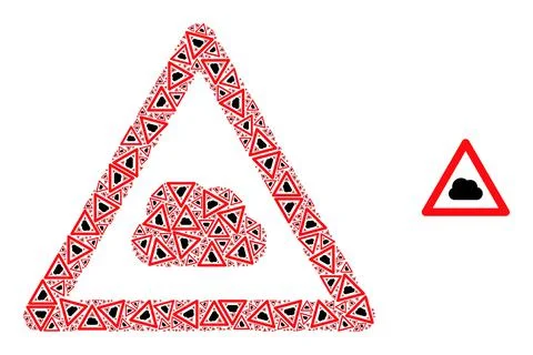 Cloud Warning Recursive Composition of Cloud Warning Icons Illustrazione stock