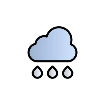 Cloud, water color gradient vector icon Illustrazione stock