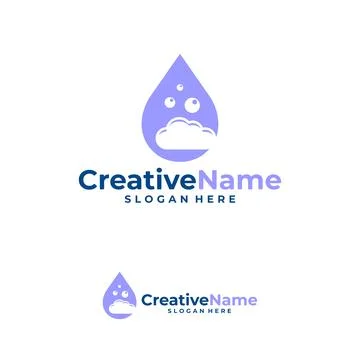 Cloud water logo design vector template, Creative cloud water drop logo con.. 스톡 일러스트