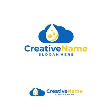 Cloud water logo design vector template, Creative cloud water drop logo con.. 스톡 일러스트