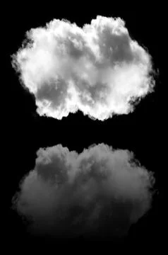Cloud with water reflection isolated over black background イラスト素材