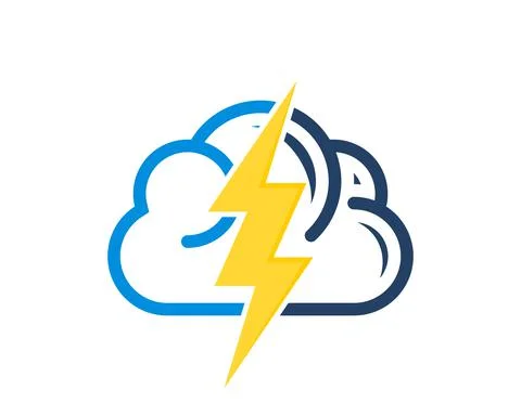 Cloud weather and lightning logo Stock Illustration