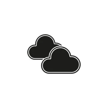 Cloud weather button - vector Cloud rainy symbol - forecast symbol Stock Illustration