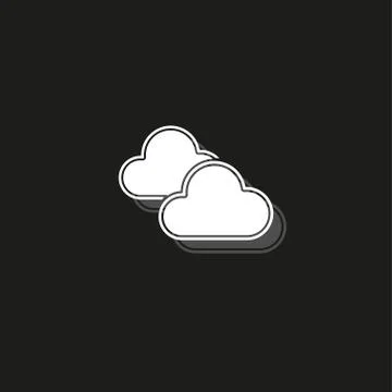 Cloud weather button - vector Cloud rainy symbol - forecast symbol Stock Illustration