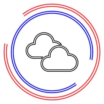 Cloud weather button - vector Cloud rainy Stock Illustration