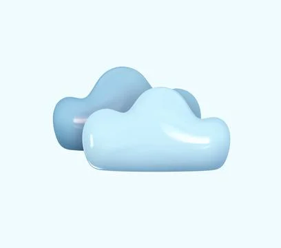 Cloud Weather icon. Realistic 3d symbol design. Vector illustration Stock Illustration