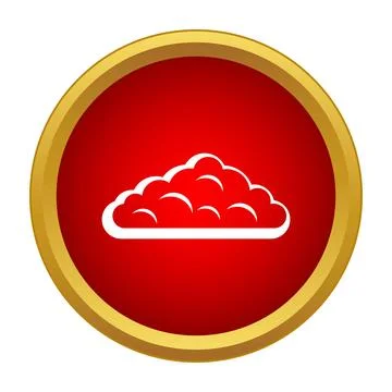 Cloud weather icon in red circle Stock Illustration