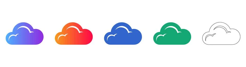 Cloud Weather Icon Set 库存插图