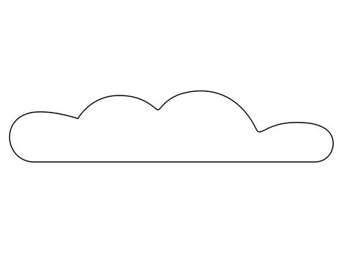 Cloud, weather phenomenon sign - vector linear picture with editable outline 스톡 일러스트