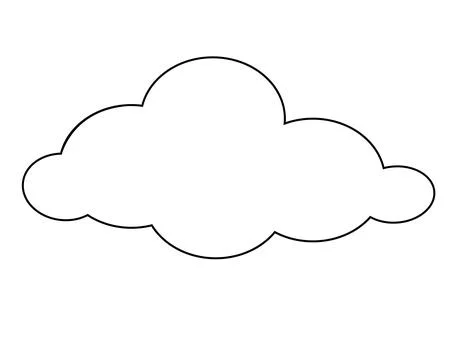 Cloud, weather phenomenon sign - vector linear picture for coloring book Illustrazione stock