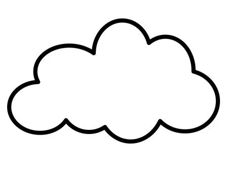 Cloud, weather phenomenon sign - vector linear picture for coloring book Stock-Illustration