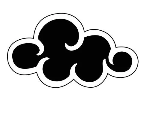 Cloud, weather phenomenon - vector silhouette illustration for logo or pictogram Stock Illustration