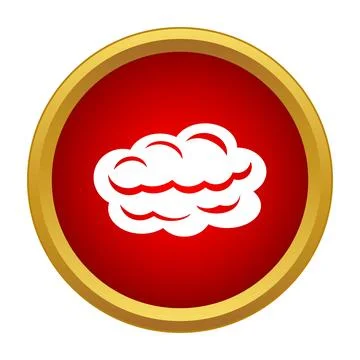 Cloud weather symbol in red round icon Stock Illustration