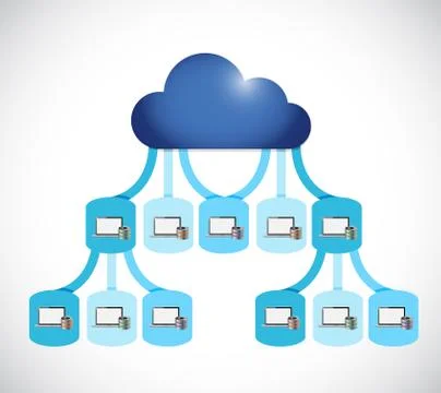 Cloud web map computer diagram connection Illustrazione stock