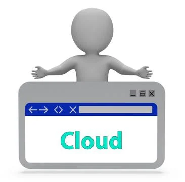 Cloud Webpage Represents Archive Browsing And Internet 3d Rendering Stock Illustration