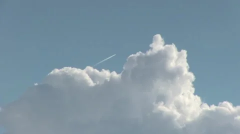 Cloud whit Airplane Stock Footage 48821196