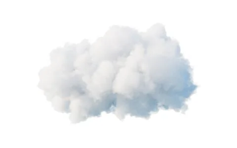 Cloud on white background, 3d rendering. Stock Illustration
