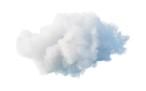 Cloud on white background, 3d rendering. Illustrazione stock