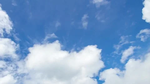 Cloud white background on air sky Timelapse cumulus clouds moving in blue sky Stock Footage 336568788