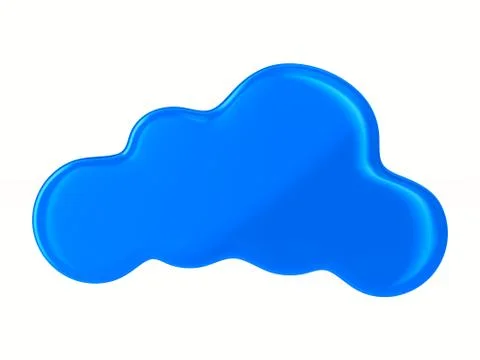Cloud on white background. Isolated 3D illustration Stockillustratie