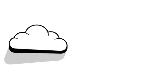 Cloud on White Background – Subtle Slow Motion Animation Stock Footage 345288287