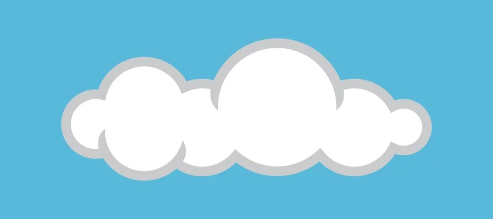 Cloud white, clouds for coloring book, clouds cartoon, cloud simple shape Illustrazione stock