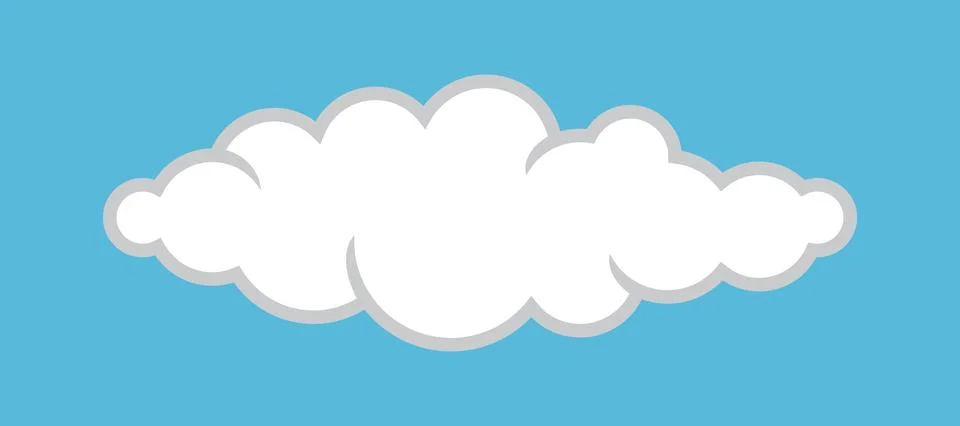Cloud white, clouds for coloring book, clouds cartoon, cloud simple shape Illustrazione stock