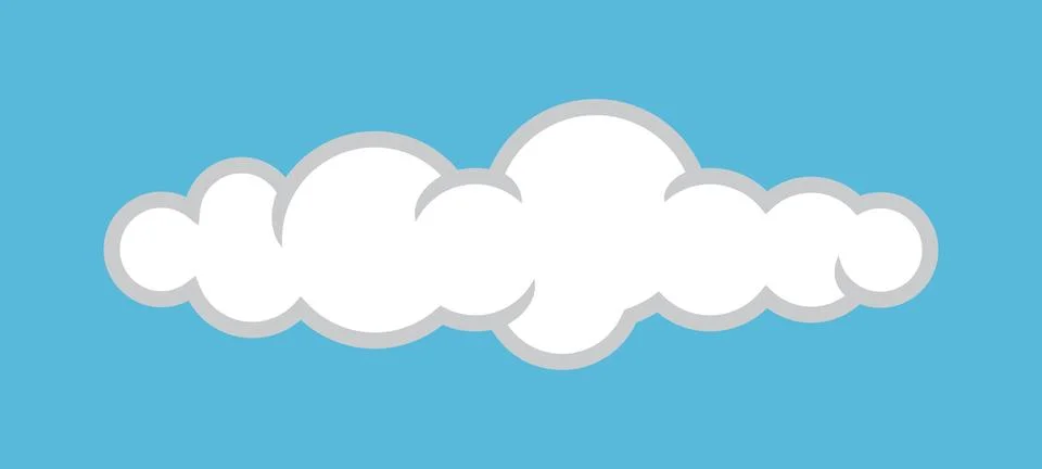 Cloud white, clouds for coloring book, clouds cartoon, cloud simple shape Illustrazione stock