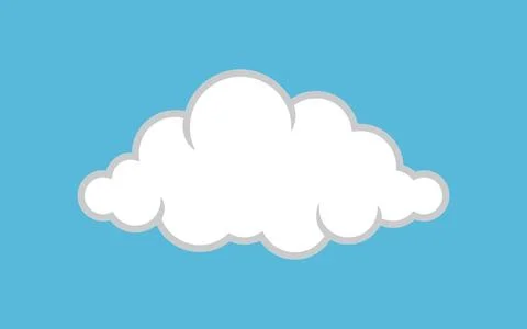 Cloud white, clouds for coloring book, clouds cartoon, cloud simple shape Illustrazione stock