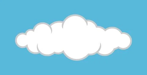 Cloud white, clouds for coloring book, clouds cartoon, cloud simple shape Illustrazione stock
